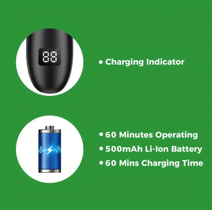 Manscaping Trimmer for Men IPX7 Waterproof Electric Groin & Ball Trimmer Ceramic Blades LCD Battery Display Replaceable Head