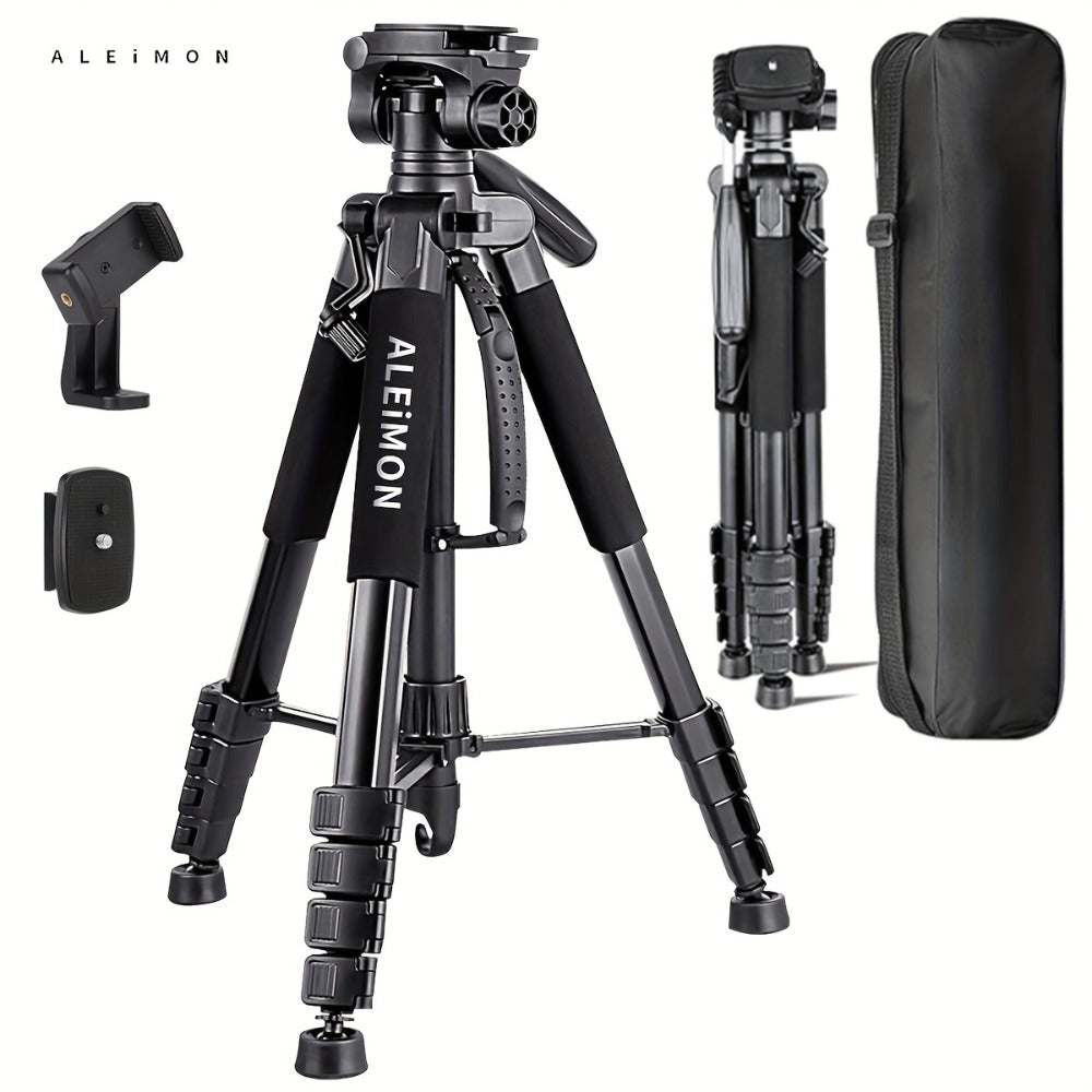 Aluminum Tripod 74 Inch Red 3-Section, ALEiMON 188cm Adjustable Camera Stand with Tote Bag for DSLR