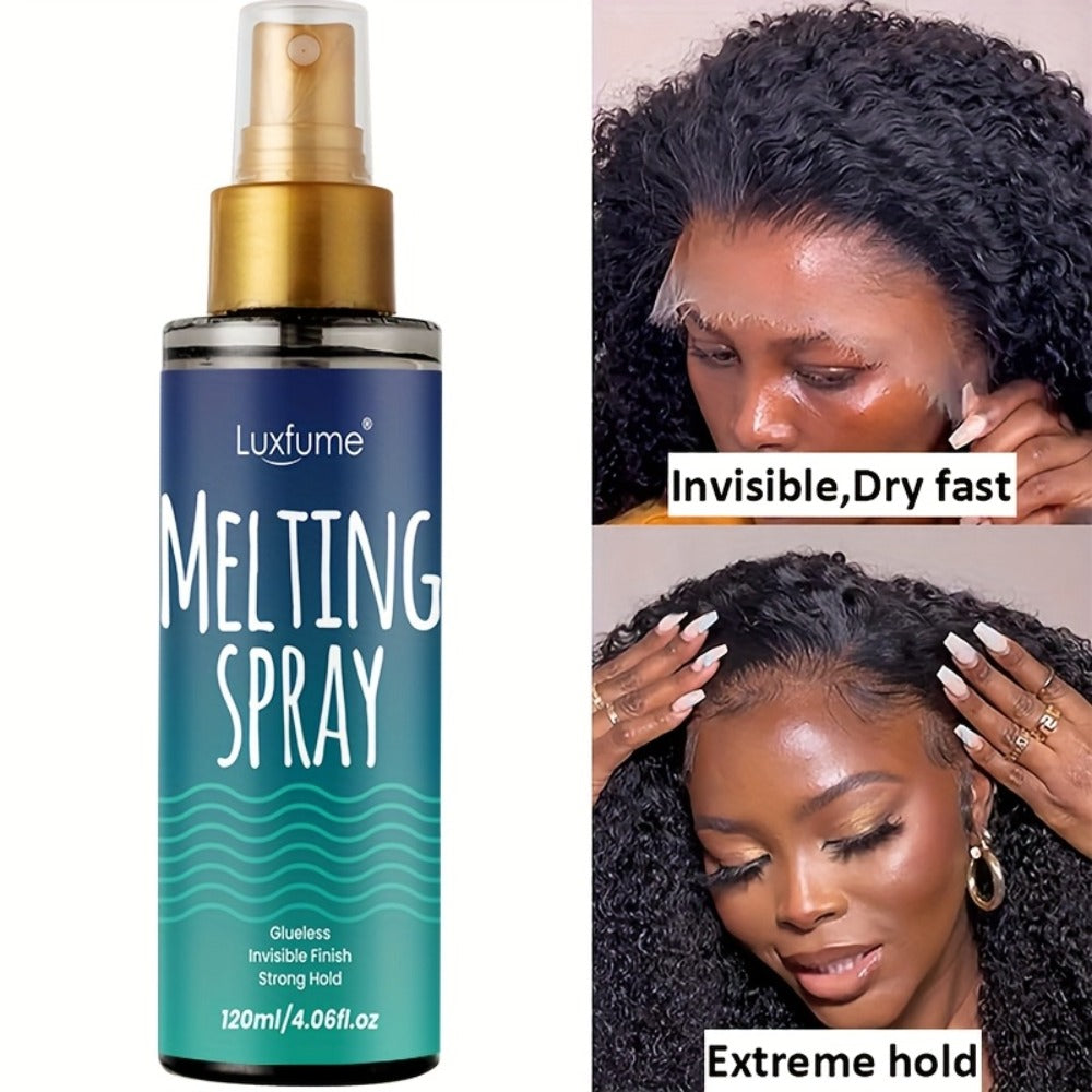 Lace Melting Spray Kit with Bold Hold Hair Glue & Remover 120ml 24H Long Lasting Quick Dry No Residue Edge Control Safe for Sensitive Scalp
