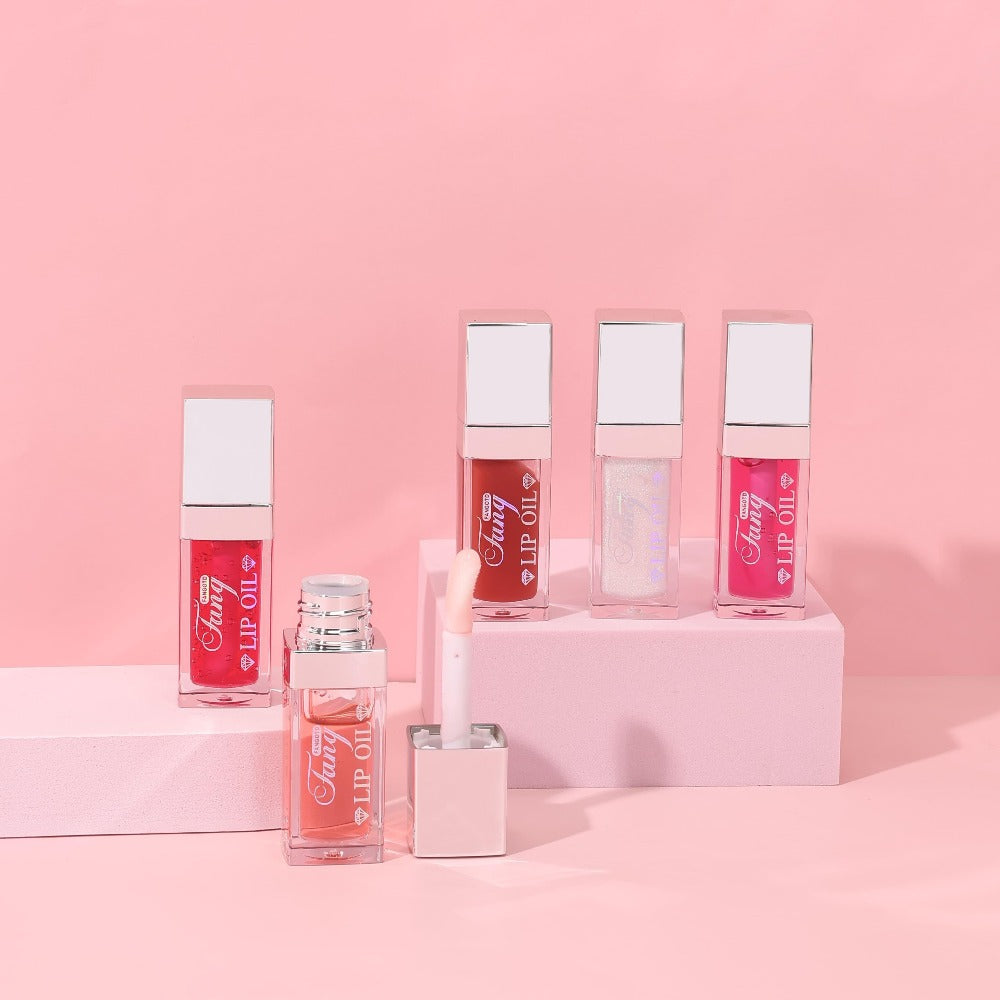 Plumping Lip Gloss Oil Set 3pcs 6pcs Transparent Glow Lip Plumper – High-Shine Glossy Finish in Berry Coral Pink Red
