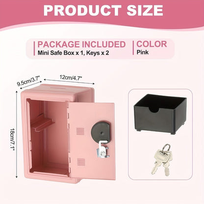 Metal Coin Bank Safe with Key and Combination Lock – Secure Steel Money Box with Removable Drawer, Coin Slot & Cash Storage for Home Office