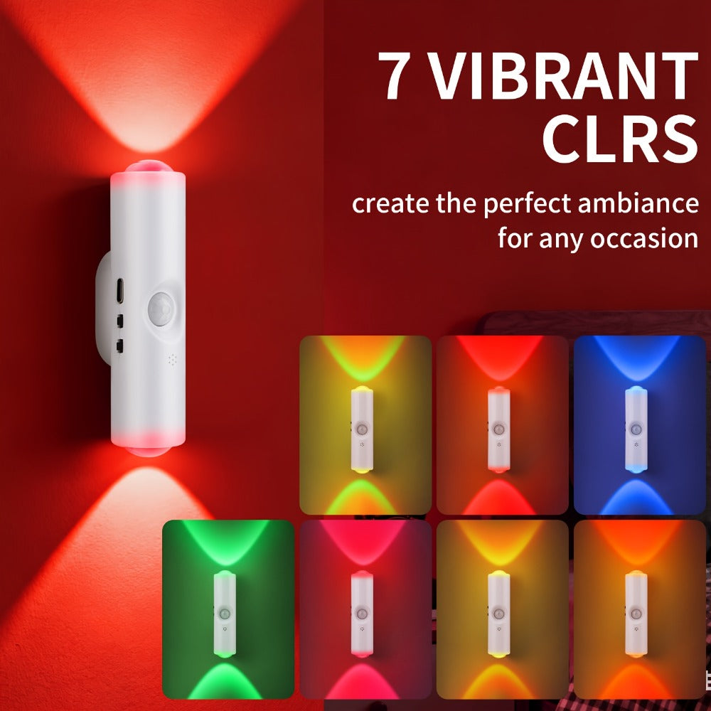 RGB Magnetic Night Light LED Ambient, Multi-Color Motion Sensor, No-Drill Magnetic Install, Long Battery Life for Living Room