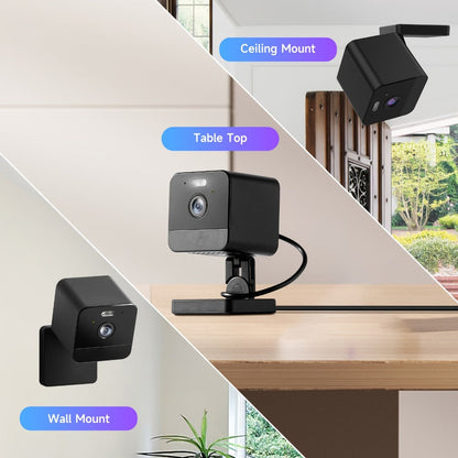 Indoor Security Camera 4-Pack with Dual-Band WiFi, Color Night Vision, Two-Way Audio and Multiple Storage Options