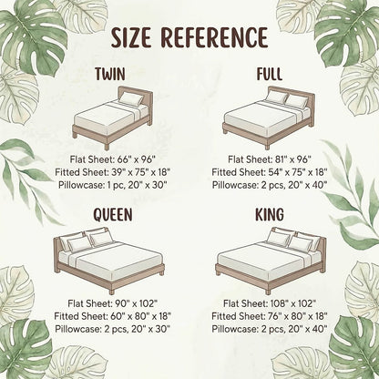 Bed Sheet Set 4-Piece Bamboo Fiber with Deep-Pocket Fitted Sheet, Four Sizes and Twelve Color Options