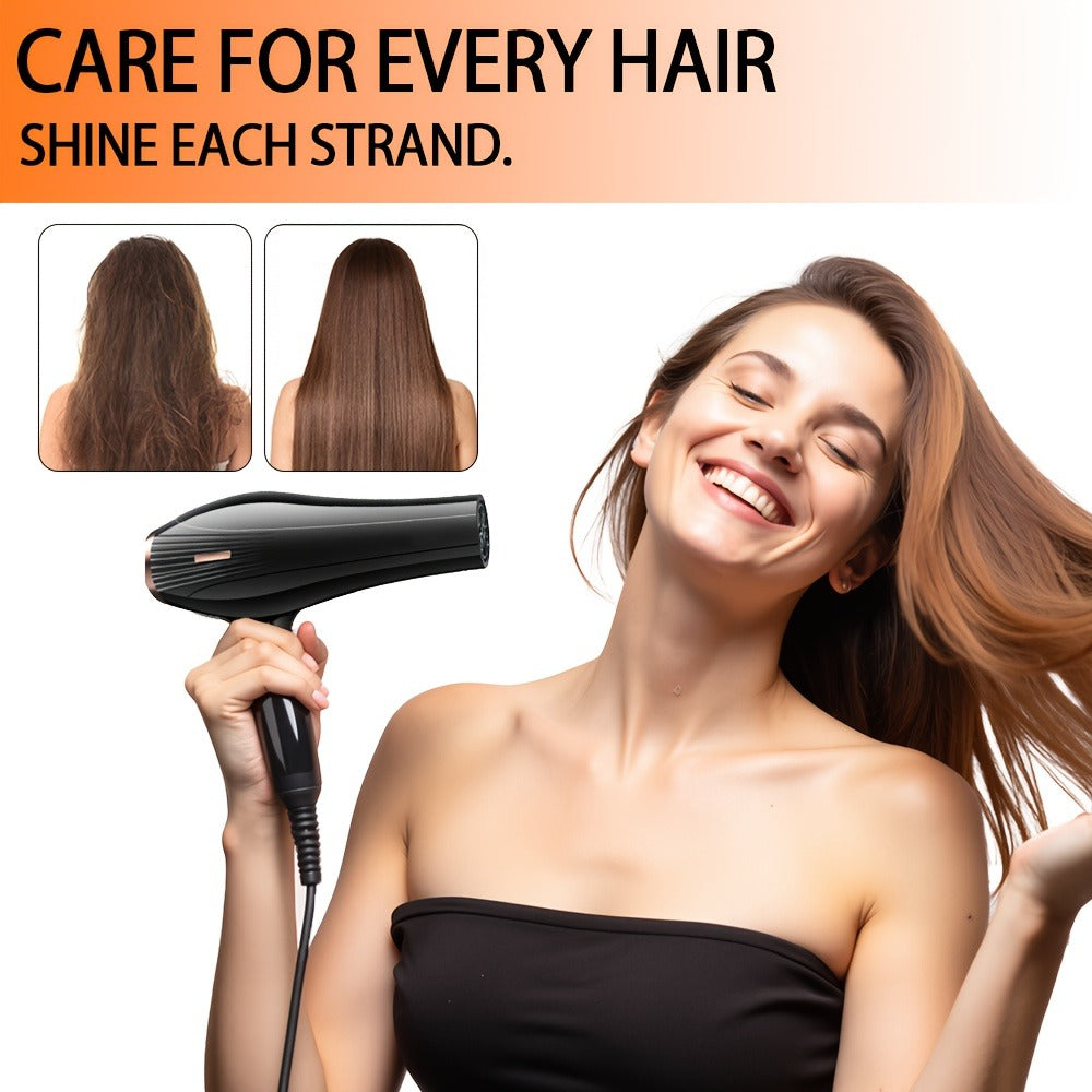 Handheld Hair Dryer with Six Color and Accessory-Package Selections, Rear Intake and Inline Plug Control