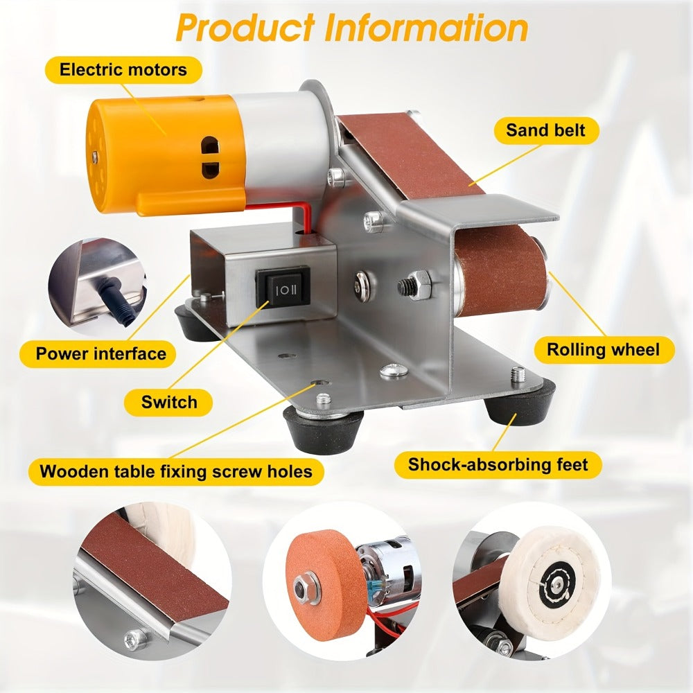 Electric Bench Grinder & Knife Sharpener - 15° Angle 7-Speed Tabletop Sanding Machine for Woodworking