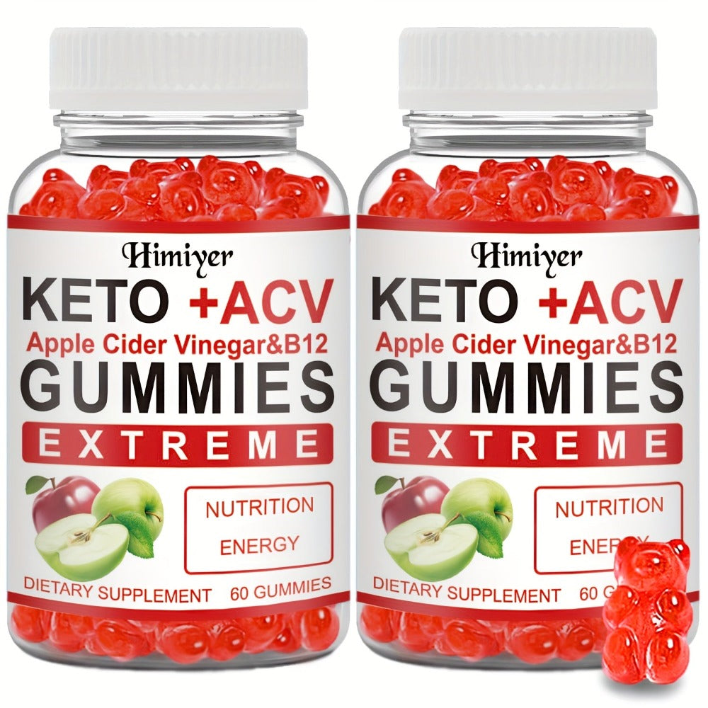 Apple Cider Vinegar Gummies with B12, Pomegranate & Beet Juice Powder, Keto ACV Supplement for Metabolism