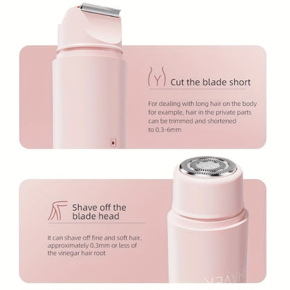 Electric Epilator for Women Double Head USB Rechargeable Hair Removal Shaver Bikini Trimmer Body Private Area Grooming Device