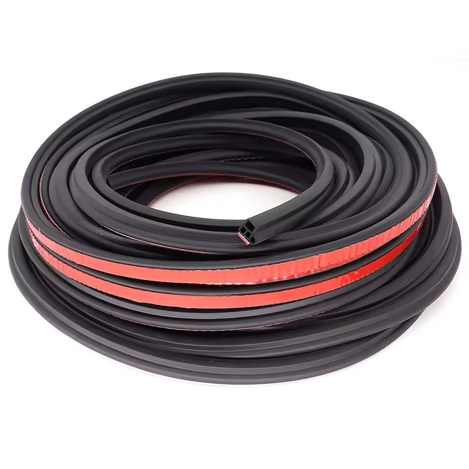 Car Door Seal Strip – 16.73ft Universal Self-Adhesive Rubber Weatherstrip for Noise Reduction & Sound Insulation, Fits Cars, Trucks