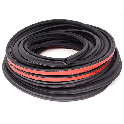Car Door Seal Strip – 16.73ft Universal Self-Adhesive Rubber Weatherstrip for Noise Reduction & Sound Insulation, Fits Cars, Trucks