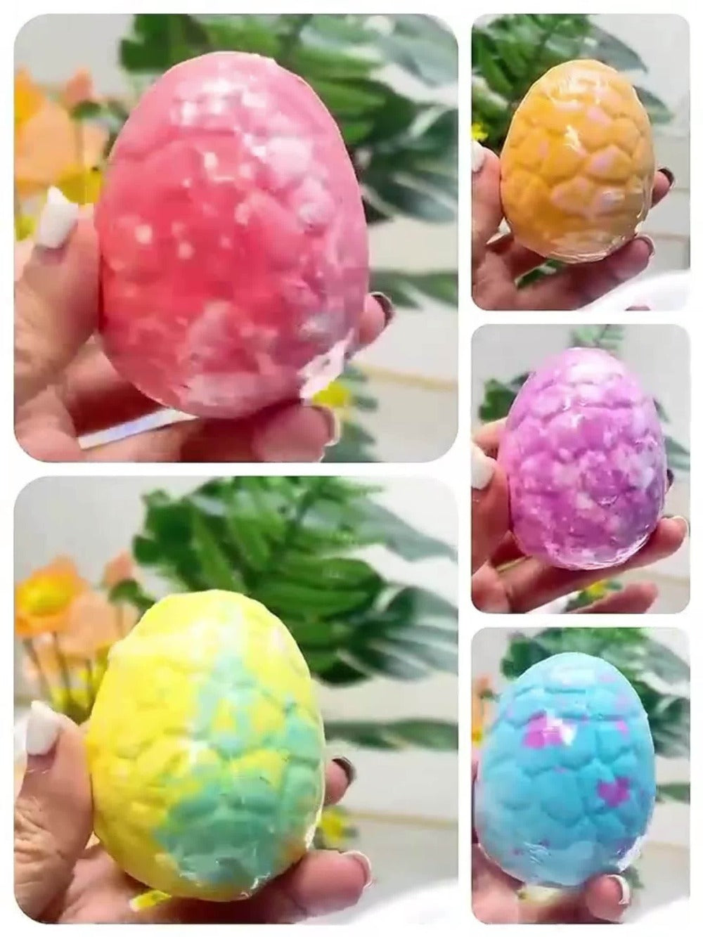 Bath Bombs, 6-Piece Dinosaur Surprise Set with Colorful Round Fizzers, Hidden Dinosaur Toys and Gift Box