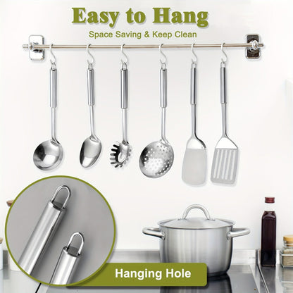 Kitchen Utensils 12-Piece Stainless Steel Set with Countertop Holder and Eleven Cooking Tools