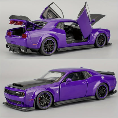 Dodge Hellcat Diecast Car Model 1:32 Scale Alloy Replica with Display Base, Openable Doors, Collectible Mini Vehicle