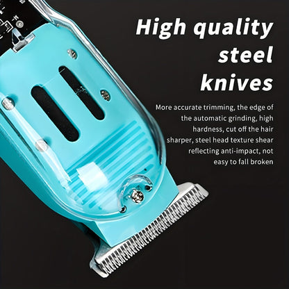 LED Hair Clipper for Men – USB-C Rechargeable Cordless Beard Trimmer with LED Display & 4 Guide Combs, Barber-Grade Home Haircut Kit