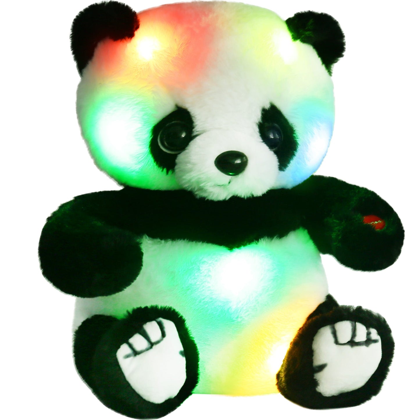 12-Inch Jumbo Light-Up Panda Plush with Color-Changing LEDs, Soft Stuffed Body, Button Control and 2-AA Battery Compartment