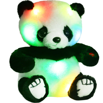 12-Inch Jumbo Light-Up Panda Plush with Color-Changing LEDs, Soft Stuffed Body, Button Control and 2-AA Battery Compartment