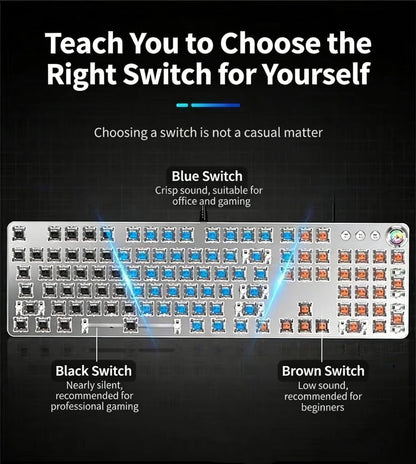 Hot-Swappable Mechanical Keyboard and Mouse Combo 34 Lighting Effects True Mechanical Blue for an Everyday Personal Care Routine