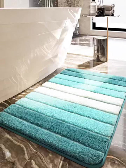 Chenille Bath Rug Non-Slip Absorbent Bathroom Mat – Extra Thick 1850g/㎡ Plush Washable Floor Mat for Bathroom Shower