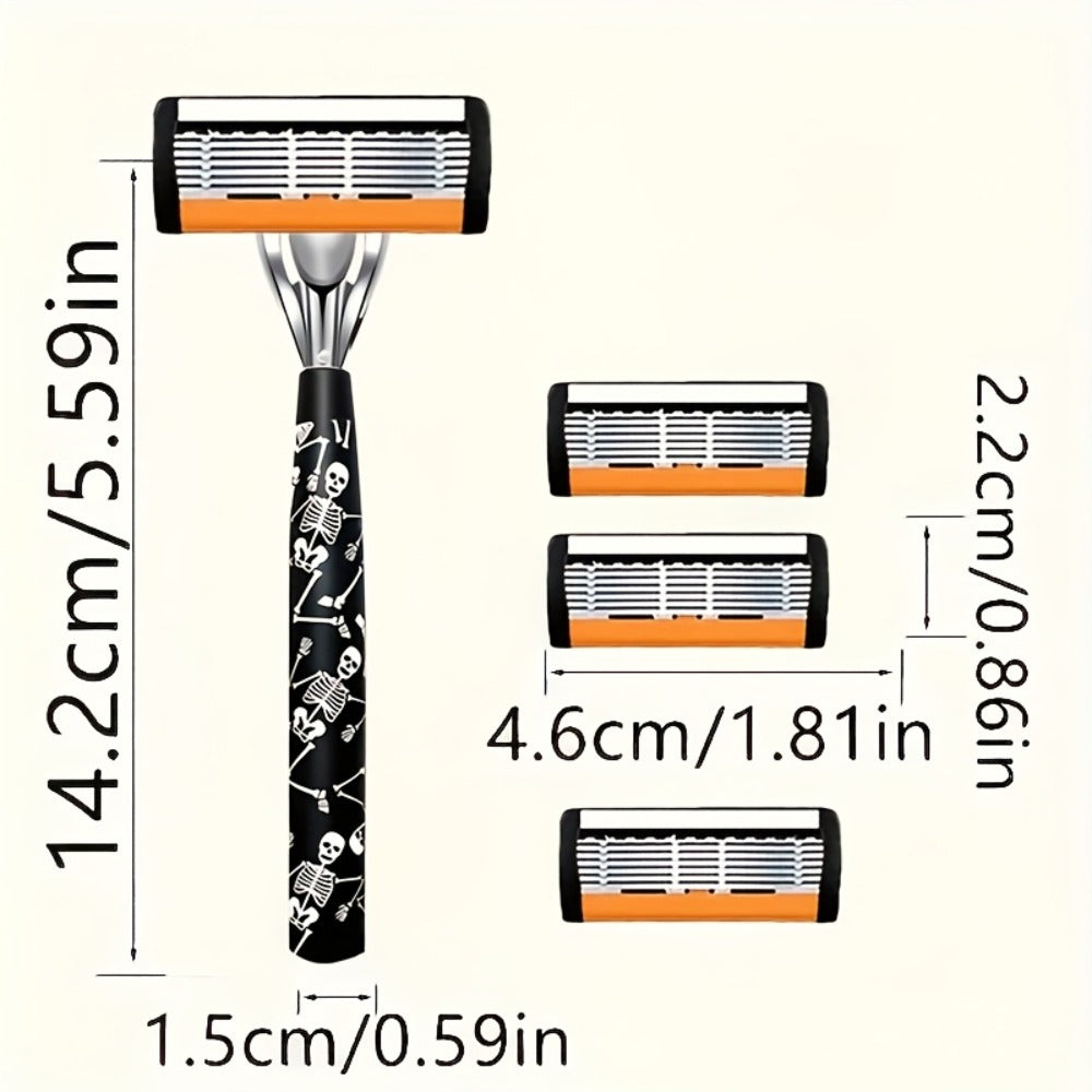 Safety Razor for Men 7-Layer Progressive Blades – Non-Slip Stainless Steel Handle Classic Double Edge Razor for Beard & Mustache Grooming