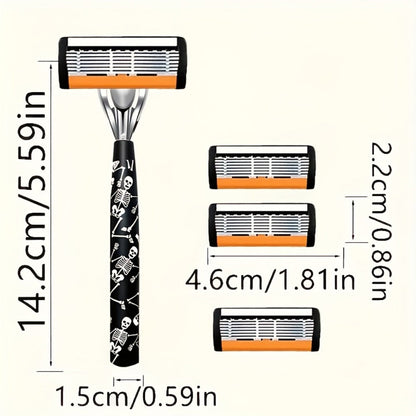 Safety Razor for Men 7-Layer Progressive Blades – Non-Slip Stainless Steel Handle Classic Double Edge Razor for Beard & Mustache Grooming