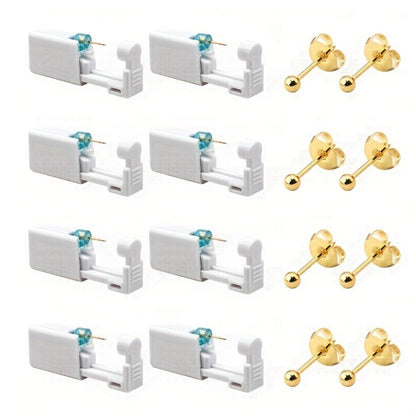 Ear Piercing Kit, 8 PCS Disposable Self Piercing Gun with 316 Stainless Steel Earrings for Entryways, Bedrooms and Living Spaces