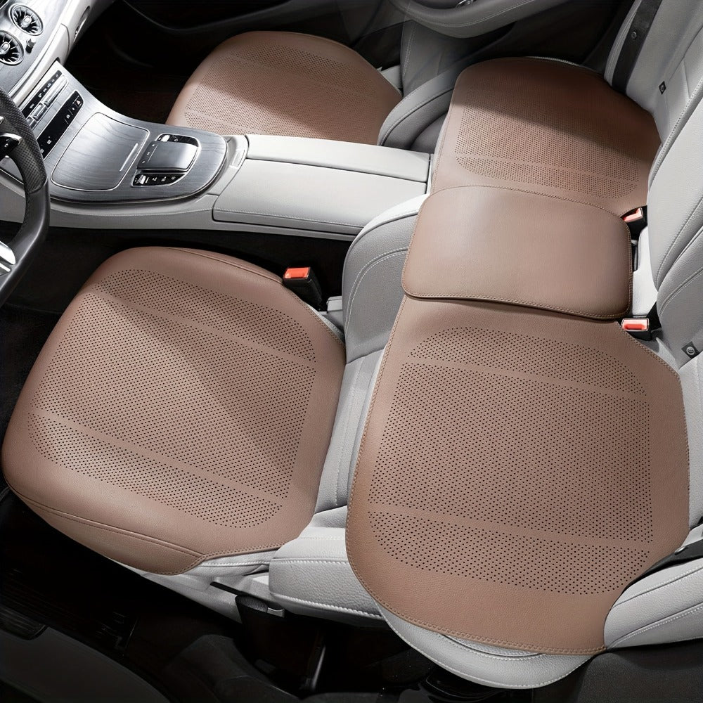 Perforated Car Seat Cushion Single Pad with 45 x 55cm Size and Black, White, Orange or Brown Color Options