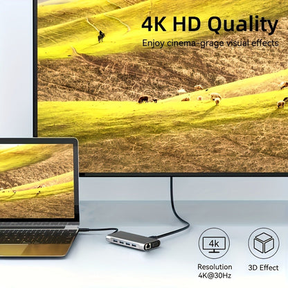 11-in-1 USB-C Docking Station with Triple Display, 4K HDMI, Gigabit Ethernet, 100W PD, 3 USB Ports