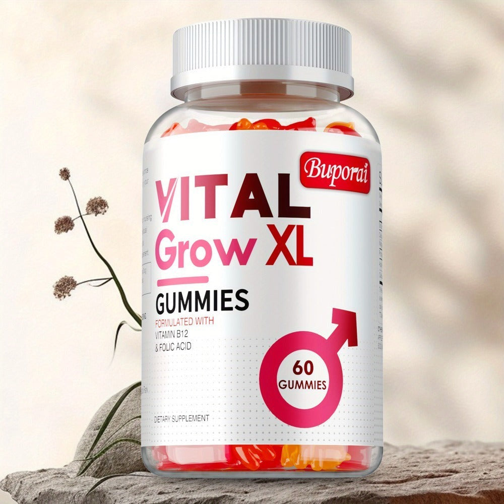 Dietary Supplement Gummies with Buporai Label, Apple Cider Vinegar, Mineral Blend and 60 Count