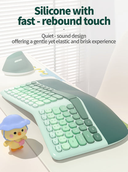 Wireless Keyboard and Mouse Combo with Wrist Support Anti-RSI Silent Keys 2.4GHz Plug-and-Play for an Everyday Personal Care Routine