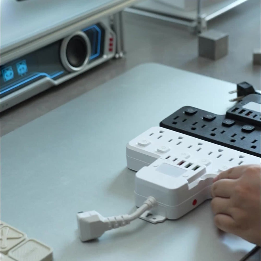 Desktop Power Strip 11-in-1 with 6 AC Outlets 3 USB-A 2 USB-C Ports 6 Individual Switches for an Everyday Personal Care Routine