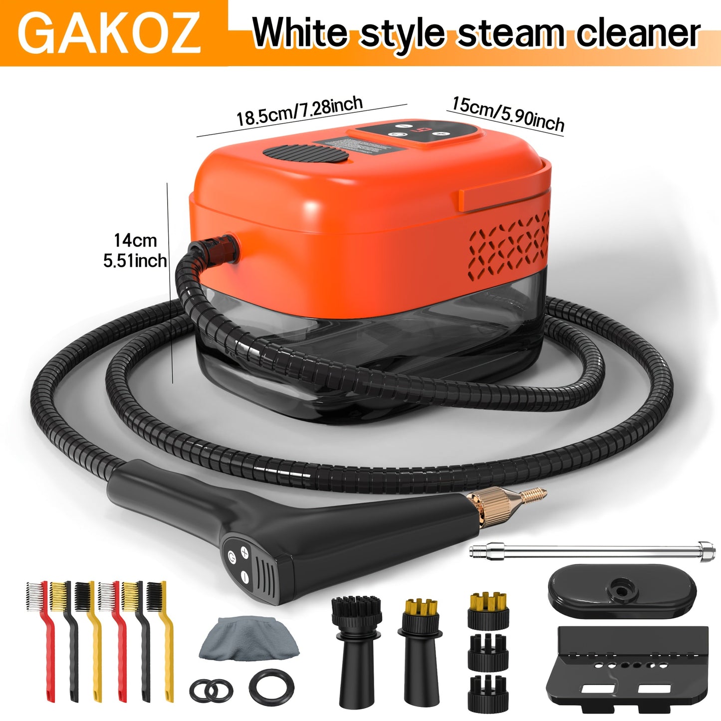 Handheld Steam Cleaner High Pressure 9-Gear Adjustment & LCD Display, 1200ml Water Tank for Home Cooking, Dining and Outdoor Meals