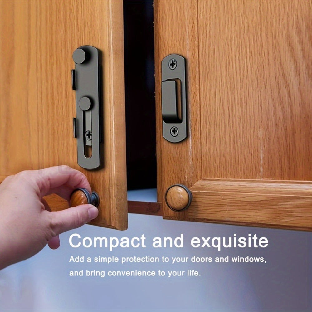 Stainless Steel Door Bolt Lock 180° Flip Latch for Entryways, Bedrooms and Living Spaces, with the Listed Configuration