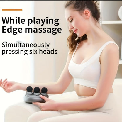 Fascia Gun Multi-Head Deep Tissue Massager, 9 High-Frequency Modes for Leg, Waist, Back & Hip