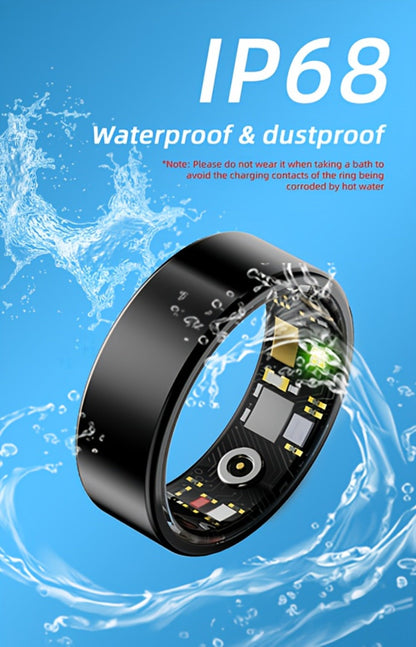 Smart Ring Health & Fitness Tracker Titanium – IP68 Waterproof, Sleep Heart Rate Step Calorie Stress Monitor, BLE 5.3 Magnetic Charging