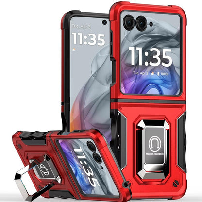 Phone Case Metal Ring Kickstand with TPU and PC Shell for Motorola Razr 2024 in Eight Colors