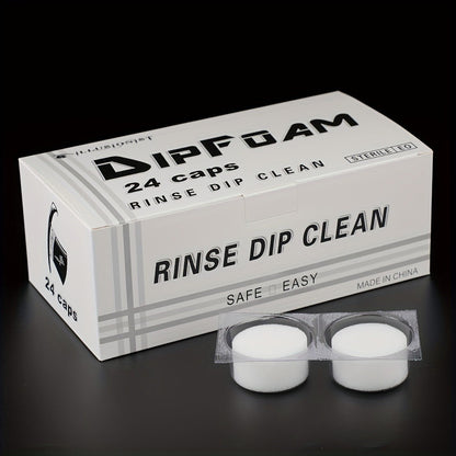 Tattoo Needle Dip Clean Cups 24pcs Foam Liner, Odorless Non-Electric Safe Cleaning for Cartridge & Traditional Needles