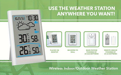 Home Weather Station | Wireless Indoor Outdoor Forecast Alarm Clock