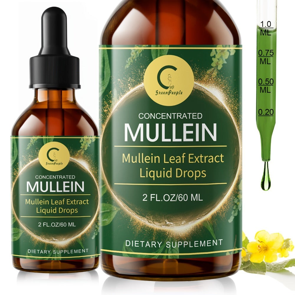 Mullein Leaf Liquid Tincture for Lung & Respiratory Health, Fast-Absorbing Herbal Drops for Breathing Support