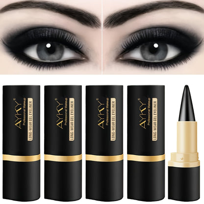 Waterproof Eyeliner Pencil 5 Pack Matte Black Smudge-Proof Cream Formula, for Makeup, Travel and Everyday Vanity Use
