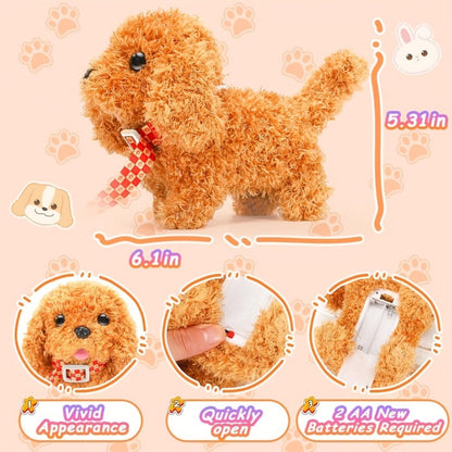 Electric Robot Dog Toy That Walks, Barks & Wags Tail, Realistic Cute Pet Toy for Kids, Birthday & Holiday Gift for Boys & Girls