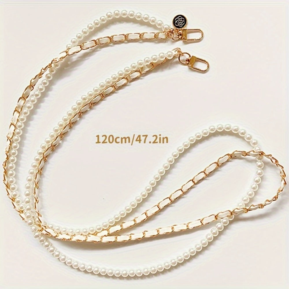 Pearl Double Chain Phone Strap Crossbody Wristband Lanyard for Women Girls with the Listed Color, Size or Set Options for Everyday Carry