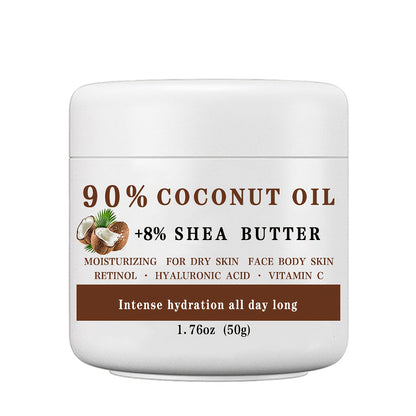 Coconut Oil & Shea Butter Moisturizing Cream 1.76 oz, 90% Coconut Oil, Retinol & Hyaluronic Acid