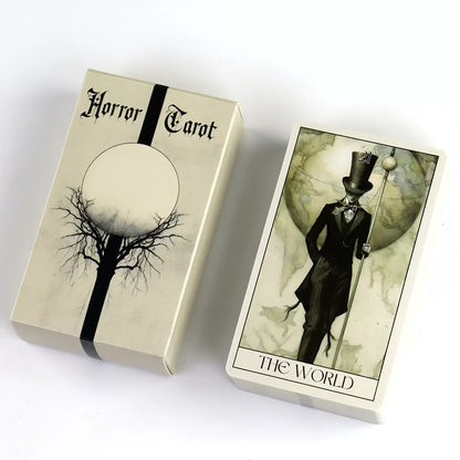 Horror Tarot Cards Deck, Mystical Dark Tarot Card Set for Divination, Power Exploration & Intuition Reading