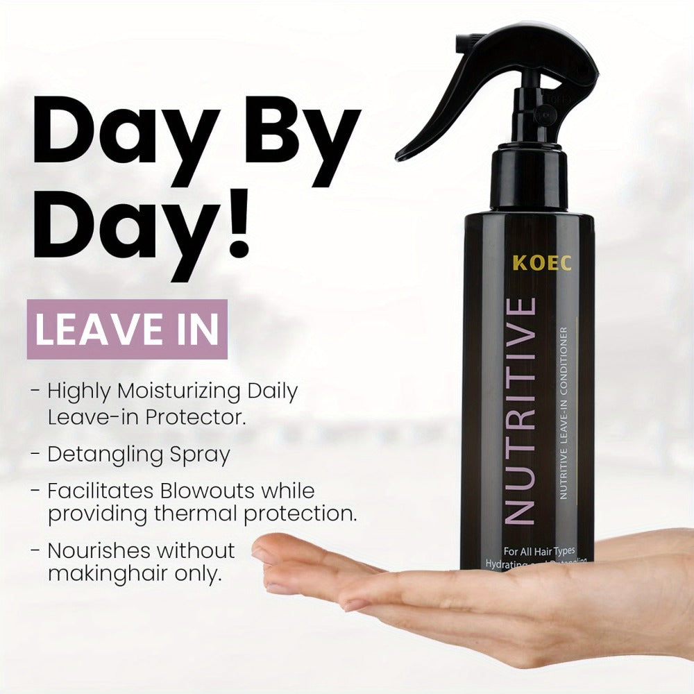 Keratin Biotin Leave-In Conditioner 6.76oz, Anti-Frizz Detangler with Argan Oil & Plant Extracts