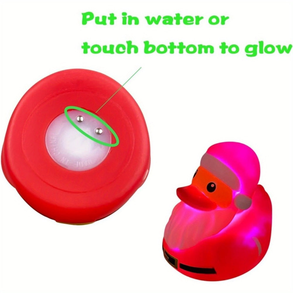 Light Up Duck Bath Toys for Toddlers, Color-Changing Floating Rubber Ducks, Sensory Water Bath Time Toys for Boys & Girls