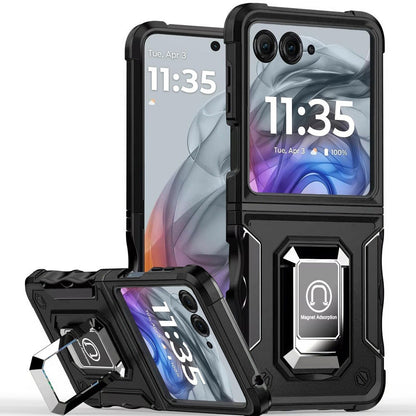 Phone Case Metal Ring Kickstand with TPU and PC Shell for Motorola Razr 2024 in Eight Colors