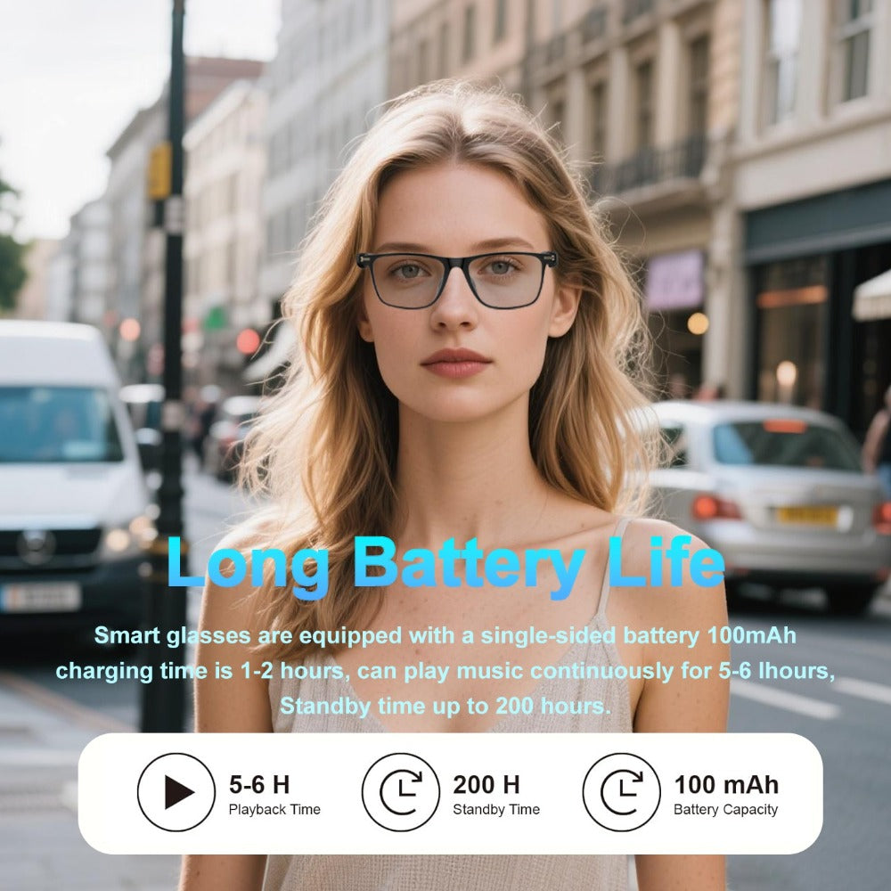 Anti-Blue Light Smart Audio Glasses Bluetooth 5.3 HiFi Open-Ear Wireless Calls Music Anti-UV Lens for an Everyday Personal Care Routine