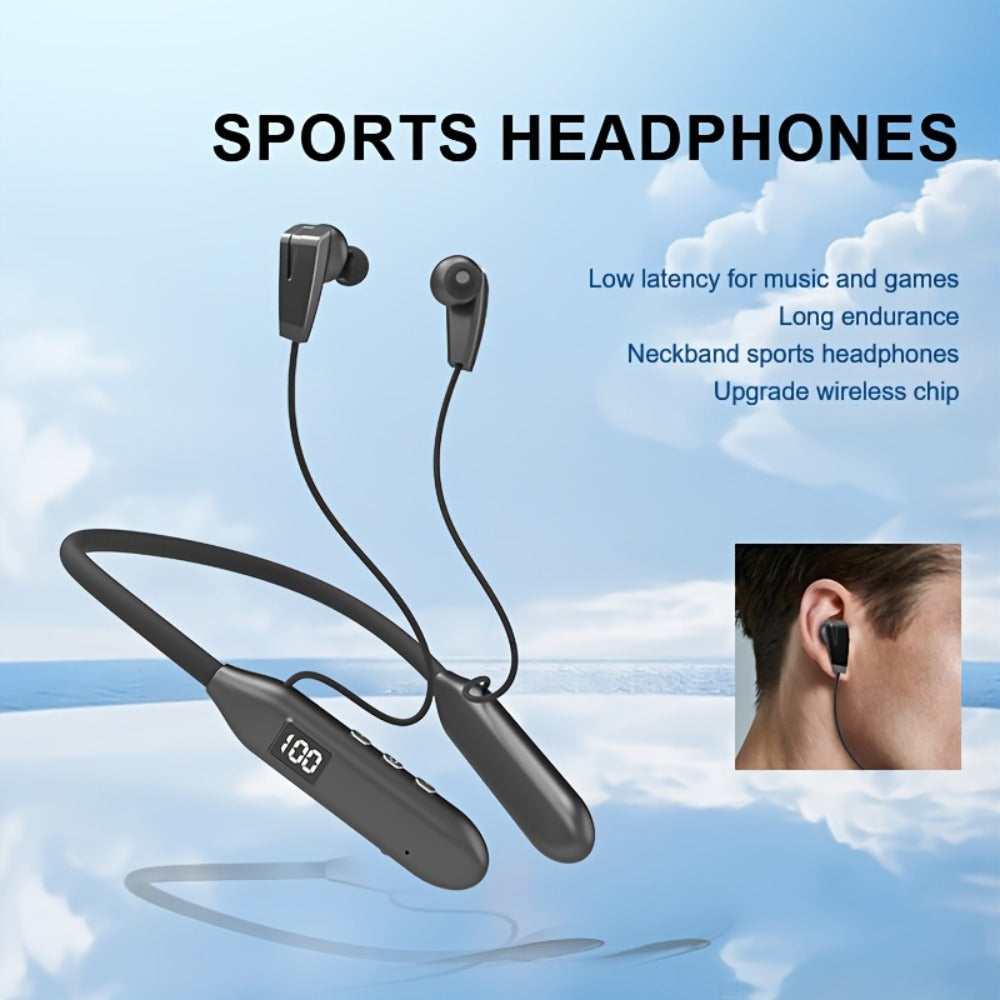 Neckband Sport Bluetooth Earphones Wireless In-Ear Flexible Neckband Extra Long Battery Life for an Everyday Personal Care Routine