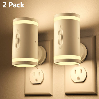 LED Night Light Plug In Dusk to Dawn Sensor, 5-120LM Adjustable Brightness, 3 Color Temperatures