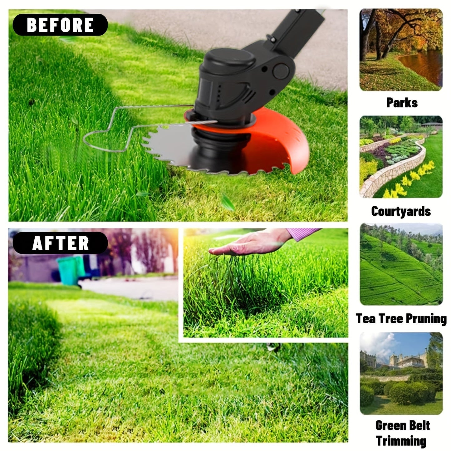 Cordless Electric Weed Wacker, Handheld Lawn Trimmer Garden Yard for Garden, Patio and Yard Use
